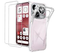 KZIOACSH Case for Nothing Phone 4a Pro with 2 Tempered Glass Screen Protector, Corner Protection Ultra Transparent Anti-Scratch Shock Absorption Soft TPU Rugged Bumper Cover for Nothing Phone 4a Pro