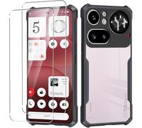 KZIOACSH Case for Nothing Phone 4a Pro with 2 Tempered Glass Screen Protector, Lightweight Ultra Clear Non-Yellowing Shockproof Anti-Scratch TPU Bumper+Hard Acrylic Protective Cover