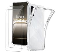 KZIOACSH Case for OnePlus Nord CE5 with 2 Tempered Glass Screen Protector, Ultra Transparent Corner Protection Anti-Scratch Shock Absorption Soft TPU Rugged Bumper Cover for OnePlus Nord CE5
