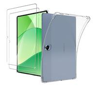 KZIOACSH Case for OnePlus Pad Lite with 2 Tempered Glass Screen Protector, Corner Protection Ultra Transparent Anti-Scratch Shock Absorption Soft TPU Rugged Bumper Cover for OnePlus Pad Lite