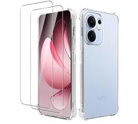 KZIOACSH Case for OPPO Reno13 FS 5G/Reno13 F 5G, Ultra Transparent Anti-Scratch Soft TPU Cover Case Full-Body Protection Shock Absorption Rugged Bumper Cover with 2 Tempered Glass Screen Protector