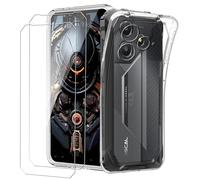 KZIOACSH Case for OSCAL Marine 2 with 2 Tempered Glass Screen Protector, Full-Body Protection Flexible Transparent Anti-Scratch Soft TPU Shock Absorption Bumper Cover for OSCAL Marine 2