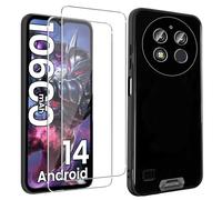 KZIOACSH Case for OUKITEL G1/WP28E/WP28/WP28S, Flexible Ultra Slim Drop Protection Anti-Scratch Rugged Phone Cover Silky-Soft Touch Matte TPU Shockproof Bumper Cover with 2 Tempered Glass Black