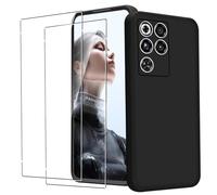 KZIOACSH Case for RedMagic 11 Pro/RedMagic 11 Pro+/11 Pro Plus with 2 Tempered Glass, Flexible Ultra Slim Silky-Soft Touch Matte TPU Anti-Scratch Shockproof Drop Protection Cover Black