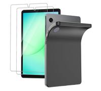 KZIOACSH Case for Samsung Galaxy Tab A11 8.7 Inch, Flexible Ultra Slim Matte Silky-Soft Touch Anti-Scratch Anti-Fingerprint Soft TPU Back Cover with 2 Tempered Glass for Samsung Galaxy Tab A11, Black