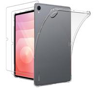 KZIOACSH Case for Samsung Galaxy Tab S11 10.9 Inch with 2 Tempered Glass Screen Protector, Corner Protection Ultra Transparent Anti-Scratch Shock Absorption Soft TPU Rugged Bumper Cover