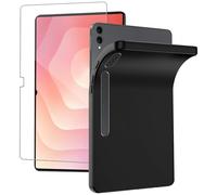 KZIOACSH Case for Samsung Galaxy Tab S11 Ultra 14.6 Inch, Flexible Ultra Slim Matte Silky-Soft Touch Anti-Scratch Anti-Fingerprint Soft TPU Back Cover with 1 Tempered Glass, Black