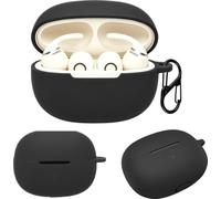 KZIOACSH Case for SHOKZ OpenDots 2 with Carabiner, Ultra Slim Anti-Scratch Anti-Lost Washable Sumdge-Proof Protective Silicone Earphone Bumper Cover, Black