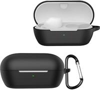 KZIOACSH Case for Sony WF-C710NSA/Sony WF-C710N, Ultra Slim Anti-Scratch Anti-Lost Protective Silicone Earbuds Case Lightweight Washable Sumdge-Proof Earphone Skin Bumper Cover with Carabiner, Black