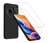 KZIOACSH Case for TCL 60 SE/TCL 605 with 2 Tempered Glass, Flexible Ultra Slim Silky-Soft Touch Matte TPU Anti-Scratch Shockproof Drop Protection Rugged Phone Cover Black