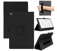KZIOACSH Case for TCL Note A1 NXTPAPER with Pencil Holder and Wrist Strap, Full Coverage Soft PU Leather Folding Stand Folio Anti-Drop Shockproof Protective Cover, Black