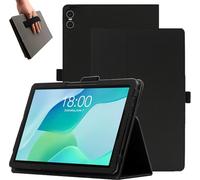 KZIOACSH Case for TECLAST P33, Full Coverage Soft PU Leather Folding Stand Folio Anti-Drop Shockproof Rugged Protective Cover with Pencil Holder and Wrist Strap, Black