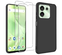 KZIOACSH Case for UMIDIGI G9 5G/G9C/G9T/G9A, Flexible Ultra Slim Drop Protection Anti-Scratch Rugged Phone Cover Silky-Soft Touch Matte TPU Shockproof Bumper Cover with 2 Tempered Glass Clear
