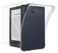 KZIOACSH Clear Case for Kobo Clara Colour/Clara BW/Clara 2E with 2 Tempered Glass Screen Protector, Reinforced Corners Ultra Slim Shockproof Protective Case Flexible Soft TPU Shockproof Rugged Cover