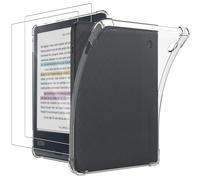 KZIOACSH Clear Case for Kobo Libra Colour 7 Inch, Reinforced Corners Ultra Slim Shockproof Protective Case Flexible Soft TPU Drop Protection Non-Slip Skin Cover with 2 Tempered Glass