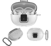 KZIOACSH Clear Case for SHOKZ OpenDots One/SHOKZ OpenDots One E310 with Keychain Hook, Full-Coverage Shockproof Soft TPU Reinforced Protection Anti-Lost Protective Carrying Bumper Cover,Clear