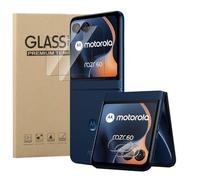 KZIOACSH Screen Protector for Motorola Razr 60, 2+2 Pack 9H Hardness Scratch Resistant Protective Exterior Tempered Glass Film HD Clear Bubble Free Screen Guard with Camera Lens Protector