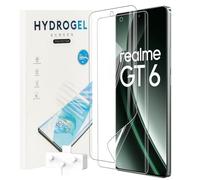 KZIOACSH Screen Protector for Realme GT 6/Realme GT 6T, 2 Pack Elastic Edge HD Clarity Soft TPU Screen Protector [Not Glass] Scratchproof Bubble Free [Fingerprint Unlocking] Protective Cover Film