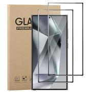 KZIOACSH Screen Protector for Samsung Galaxy S24 Ultra, 2 Pack 3D Curved Ultra Clear [Anti-Scratch] Tempered Glass Max Coverage [Fingerprint Unlocking][Impact-Resistant][Anti-Fingerprint] Screen Film