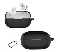 KZIOACSH Silicone Case for Beats Solo Buds, Ultra Slim Anti-Scratch Anti-Lost Protective Earbuds Case Lightweight Washable Sumdge-Proof Earphone Skin Cover with Carabiner for Beats Solo Buds, Black