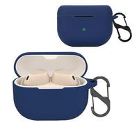 KZIOACSH Silicone Case for Jabra Elite 10/Elite 8 Active, Ultra-thin Shock-Absorbing Wireless Earbuds Protective Case Lightweight Waterproof Anti-Lost Earphones Skin Cover with Keychain Hook, Blue
