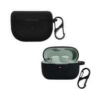 KZIOACSH Silicone Case for Jabra Elite 10 Gen 2/Jabra Elite 8 Active Gen 2, Ultra Slim Anti-Scratch Anti-Lost Lightweight Washable Sumdge-Proof Earphone Skin Cover with Carabiner, Black