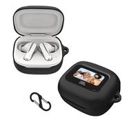 KZIOACSH Silicone Case for JBL LIVE BUDS 3, Ultra Slim Anti-Scratch Anti-Lost Protective Earbuds Case Lightweight Washable Sumdge-Proof Earphone Skin Cover with Carabiner for Beats Solo Buds, Black