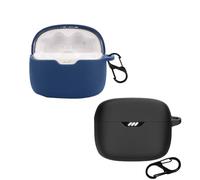 KZIOACSH Silicone Case for JBL Tune Beam/JBL Tune Beam 2, 2 Pack Ultra Slim Anti-Scratch Anti-Lost Protective Earbuds Case Lightweight Washable Sumdge-Proof Earphone Skin Cover with Carabiner