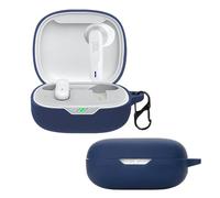 KZIOACSH Silicone Case for JBL Wave Flex, Ultra Slim Anti-Scratch Anti-Lost Protective Earbuds Case Lightweight Washable Sumdge-Proof Earphone Skin Cover with Carabiner for JBL Wave Flex, Blue