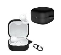 KZIOACSH Silicone Case for Sony LinkBuds Open, Ultra Slim Anti-Scratch Anti-Lost Protective Earbuds Case Lightweight Washable Sumdge-Proof Earphone Skin Cover with Carabiner, Black