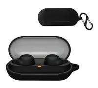KZIOACSH Silicone Case for Sony WF-C500, Ultra-thin Shock-Absorbing Wireless Earbuds Protective Case Lightweight Waterproof Anti-Lost Earphones Skin Cover with Keychain Hook for Sony WF-C500, Black
