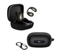 KZIOACSH Silicone Case for Soundcore C40i, Ultra Slim Anti-Scratch Anti-Lost Protective Earbuds Case Lightweight Washable Sumdge-Proof Earphone Skin Cover with Carabiner for Soundcore C40i, Black