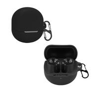 KZIOACSH Silicone Case for Soundpeats Air 5, Ultra Slim Anti-Scratch Anti-Lost Protective Earbuds Case Lightweight Washable Sumdge-Proof Earphone Skin Cover with Carabiner for Soundpeats Air 5, Black