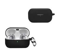 KZIOACSH Silicone Case for Technics EAH-AZ100/EAH-AZ100E-S/EAH-AZ100E-K Earbuds, Ultra Slim Anti-Scratch Anti-Lost Lightweight Washable Sumdge-Proof Earphone Skin Cover with Carabiner,Black
