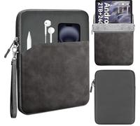 KZIOACSH Tablet Bag for TABWEE T50 Tablet/TABWEE Android 16 Tablet 11 Inch with Pocket and Hanging Rope, Full Protection Water-Resistant Nylon Fabric + PU Leather Padded Computer Pouch Cover, Grey