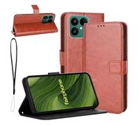 KZIOACSH Wallet Case for Fairphone 6, Full Protection Magnetic Closure Book Flip Folio PU Leather Inner TPU Bumper Cover with Money Card Holder & Kickstand for Fairphone 6,Brown