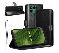 KZIOACSH Wallet Case for Fairphone 6, Full Protection Magnetic Closure Book Flip Folio PU Leather Ultra Slim Inner TPU Bumper Cover with Money Card Holder & Kickstand for Fairphone 6,Black
