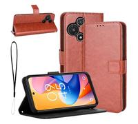 KZIOACSH Wallet Case for TCL 60R 5G/TCL 60 5G, Full Protection Magnetic Closure Book Flip Folio PU Leather Ultra Slim Inner TPU Bumper Cover with Money Card Holder & Kickstand,Brown