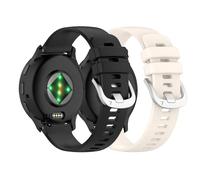 KZIOACSH Watch Strap for Garmin Venu 3S/2S/vivoactive 4S/Forerunner 265S 255s,2 Pack 18 MM Quick Release Replacement Soft Silicone Wrist Band Strap Adjustable Waterproof Watch Band, Black+Starlight