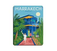 KZIWQ Marrakech Morocco Vintage Travel Poster Tin Sign Vintage Metal Pub Club Cafe Bar Home Wall Art Decoration Poster Retro 20x30cm