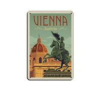 KZIWQ Metal Sign Austria Vienna Vintage Decor Art Sign Home Kitchen Bar Cafe Club Cave Wall Decor Retro Travel Tin Sign 15x30cm
