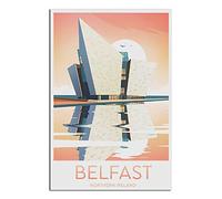 KZIWQ Metal Sign Belfast Northern Ireland Tin Sign Travel Vintage Art Wall Decoration Sign Home Kitchen Bar Patio Cave Funny Decoration 15x30cm