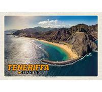 KZIWQ Metal Sign Curved Tenerife Spain Playa de Las Teresitas Decorative Tin Sign 15x30cm