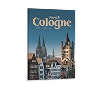 KZIWQ Metal Tin Sign Cologne Germany Great Saint Church Vintage Travel Tin Sign Vintage Rustic Decor Cave Coffee Shop Bar Bedroom Home Wall Decor Nostalgic Tin Sign 30x30cm