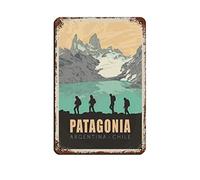 KZIWQ Metal Tin Sign Patagonia Argentina_Chile Vintage Decor Art Sign Home Kitchen Bar Cafe Club Cave Wall Decor Retro Travel Sign 30x40cm