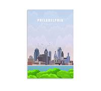 KZIWQ Metal Tin Sign Philadelphia Building Retro Decor Art Sign Home Kitchen Bar Cafe Club Cave Wall Decor Vintage Travel Sign 15x30cm