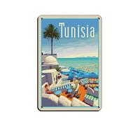 KZIWQ Metal Tin Sign Tunisia Travel Tin Signs Vintage Bar Club Cave Home Kitchen Wall Decor Funny Decor 20x30cm