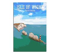 KZIWQ Metal Tin Sign UK Isle of Wight Metal Sign Travel Vintage Art Wall Decoration Sign Home Kitchen Bar Patio Cave Funny Decoration 20x30cm