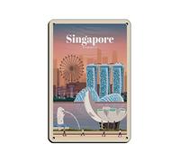 KZIWQ Metal Tin Sign Vintage Singapore Travel Tin Signs Vintage Funny Bar Club Cave Home Kitchen Wall Decor Rustic Art Sign 20x30cm