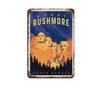 KZIWQ Metal Tin Signs Mt Rushmore Home Kitchen Restaurant Wall Club House Decoration Travel Tin Signs 15x30cm